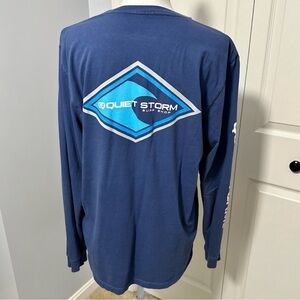 Quiet Storm Surf Shop Navy Long Sleeve T-shirt Size Small VGUC‎